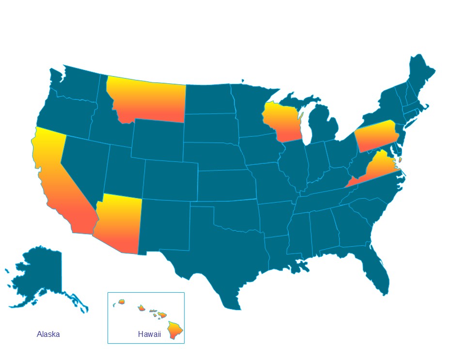 Map of covered states